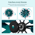 Wind Spinners Outdoor - Metal Garden Wind Spinner with Stake, Windmill for Yard, Gift for Family, 13'' W x 70.5'' H - color: Peacock Blue