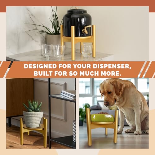 Bamboo Plant Stand Indoor – Water Dispenser Stand, Multi-Purpose Bamboo Base & Plant Stands Indoor for Home and Office Décor