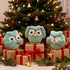 Etistta 3PCS Owl Plush for Home Decor 5 inch, See No Evil Hear No Evil Speak No Evil Owl Gifts for Women Bedroom Bird Christmas Decoration (Green)