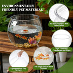 Geelin 5 Gallon Plastic Fish Tank Large Bowl Shatterproof with Crystal Clear Clarity for Terrarium, Flower Vase Centerpiece Gift for Fish Lovers (Round) - size: 5 Gallon, style: Round