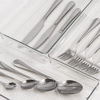 3 Pack Large Clear Plastic Drawer Organizer Tray Cutlery Utensil Makeups Drawer Organizers 12" X 6" - size: 3 Pack 12"x6" Clear Plastic
