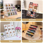 Acrylic Bookmark Display Stand, Portable Sticker Holder for Vendor Events Retail, 4 Tier Clear Display Shelf Rack for Greeting Card, Postcards, Brochures
