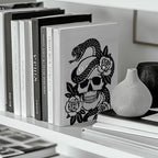 Peacoblue Metal Bookends for Shelves, Modern Decorative Heavy Duty Study Book Support Stoppers for Office, Desk, Shelf, Room 5.3"x4.3"x6.7" Cast Iron Simple Tall Bookends, 1 Pair (Skulls and Snakes) - style: Skulls and Snakes