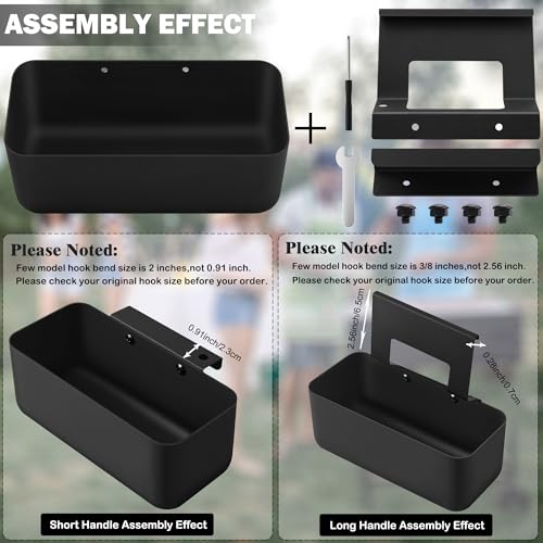 Grill Grease Catcher for Blackstone Griddle with 10 Pack Grease Cup Liners Aluminum Foil Tray Pan Drip Tray Pan for 17, 22, 28 & 36 inches Griddle (Short Hook + Long Hook) - color: Short Hook + Long Hook
