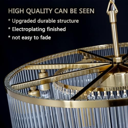 Contemporary Brass Dining Room Chandelier 2 Tier Crystal Glass Chandeliers Lighting Light Fixture Ceiling Entryway Bedroom Kitchen Entryway 10 Lights Round 32" - size: Medium Brass (32" x 70")
