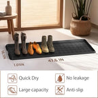 Extra Large Heavy Duty Boot Natural Rubber Shoe Mat for Entryway with Shoes Brush Large Boot Mat Multi-Purpose for Indoor or Outdoor, 16.1x 47.6 Inches - size: 47.6 inch (L) x 16.1 inch (W) x 1.01 inch (H)