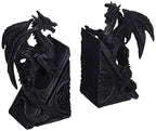 Bellaa Gothic Dragon Stone Finish Medieval Bookends - color: Z Black