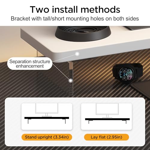 Computer Monitor Stands, Wood & Acrylic Computer Monitor Stand, Desk Monitor Stand Underneath Storage For Office, Home, School Supplies, 15.7" L (White) - color: Warm White