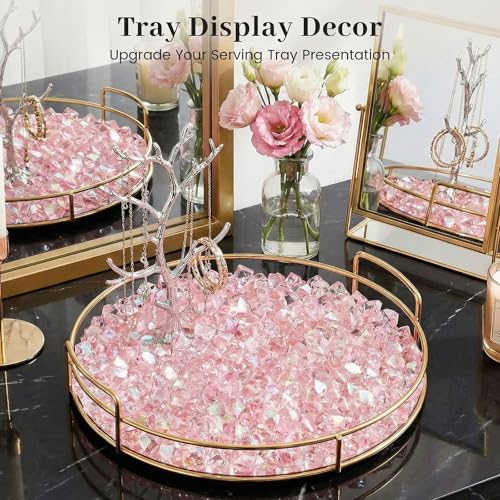 DomeStar 550PCS Bright Pink Vase Fillers, Small Acrylic Fake Ice Rocks Gems Crystals Diamonds for Table Centerpiece Fish Tank Table Scatter Photography Props Display (0.4 * 0.6) - color: Bright Pink