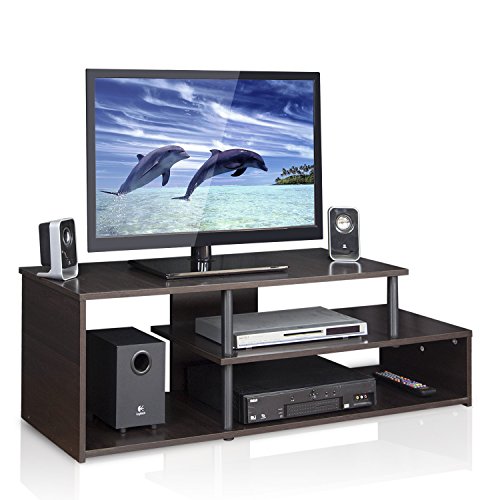 Furinno Econ Low Rise TV Stand, Espresso/Black - color: Espresso/Black