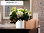 Royal Imports Flower Acrylic Vases Cylinders - Decorative Centerpiece Display for Home or Wedding - Non Breakable Plastic, 6" - White - size: 6"x6"