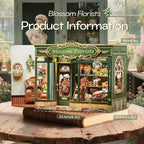 Fsolis Book Nook Kit - DIY Miniature Scene Kit for Adults 3D Wood Puzzles Tiny House Mini Craft Bookshelf Decor Gifts for Women Teenagers Book Lovers (Blossom Florists) - style: Blossom Florists