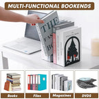 Aertiavty 2 Pcs Bookends for Shelves, Heavy-Duty Morden Tree Book Ends, Non-Skid Metal Bookends, 1 Pair Large Decorative Book Holder for Home and Office, Black Book Stopper, Forest - style: Tree