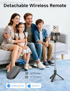 Mini Selfie Stick Travel Tripod for Cell Phone with Light, Extendable Selfie Stick for iPhone with Detachable Remote, iPhone Tripod for Video Recording, Photograph, Compatible with Cellphones - style: Black(with Light)