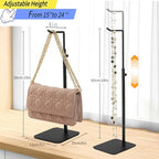 2Pcs Purse Display Stand, Adjustable Purse Stands for Display,Black Handbag Display Stand,Wreath Stand,for Suitable for Desktops,Wardrobes and Commercial Storeshook Stand