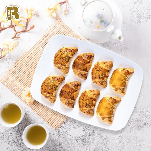 R-kay 6 Pack White Serving Tray - 12.75 x 8.25 Trays for Serving Food - Heavy Duty Platters for Party - Premium - color: White