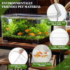 Geelin 7 Gallon Plastic Fish Tank Large Bowl Shatterproof with Crystal Clear Clarity for Terrarium, Flower Vase Centerpiece Gift for Fish Lovers (Square) - size: 7 Gallon, style: Square