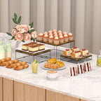 ELITEROO Buffet Risers, 3 Pack Wooden Risers Display Stands, Square Food Risers for Buffet Table, Tiered Dessert Display Stands, Food Stands for Display Party, Rustic Brown, 9"x10"x11" - size: 9"x10"x11"