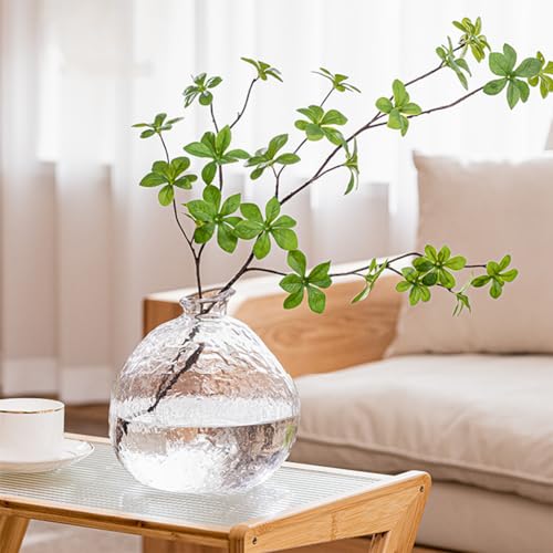 Clear Glass Vase,Hammered,Fluted Glass Vase,Unique Modern Flower Vases for Centerpieces, Large Glass Vases for Living Room Decor,Dining Table Decor,Mantle,Shelf Decor,Clear - color: Clear