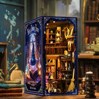 Book Nook Kit - DIY Miniature Dolls House Kit with Furniture and LED Light, 3D Puzzle Wooden Art Bookends, Model Kits for for Adults and Teens (Magic Potion Shop) - style: Magic Potion Shop