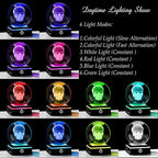 Qianwei 3D Crystal Skull Decor- 80MM Halloween Skull Light Witch Figurines Occult Medieval Goth Satanic Home Desk Glass Skull Decor Witchy Gifts Horror Statue - style: Skull