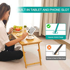 Lap Desk COIWAI Bed Table Desk Tray Desk for Bed for Laptop Writing Eating Laptop Desk with Tablet Slot, Adjustable Height Angle, Foldable Tray for Sofa Couch Floor, with Storage Drawer - Large - size: 28.8" *13.4" Height&Angle adjust