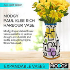 MODGY Collapsible and Expandable Flower Vase Plastic Decorative Modern Centerpieces Dining Table Decor Living Room Bathroom Wedding Office, Paul Klee Rich Harbour - style: Paul Klee Rich Harbour