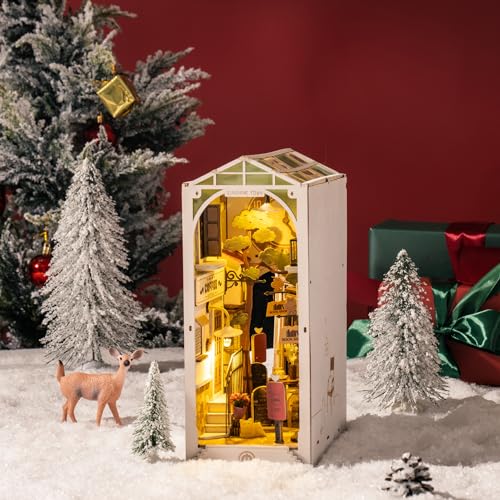 Rolife DIY Book Nook Kit Sunshine Town, DIY Miniature Booknook Kit Creative Decorative Bookend Bookshelf Insert 3D Puzzles for Adults, Halloween/Christmas Decorations/Gifts for Adults (Sunshine Town) - color: Tgb - Sunshine Town