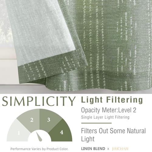 jinchan Boho Kitchen Curtains Linen Tier Curtains 24 Inches Bohemian Cafe Small Drapes Gray Striped Mudcloth Farmhouse for Bathroom RV Camper Light Filtering Rod Pocket 2 Panels Sage Green - color: Boho Sage Green, size: 26"W x 24"L (Pack of 2)