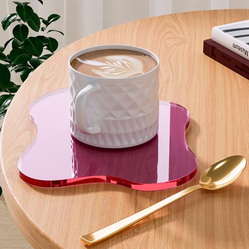 Acrylic Coaster Decorative Plates, Irregular Bar Drink Coaster,Perfect for Tabletop Protection and Accessories Display. - color: Pink