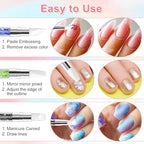 3 Pcs Nail Art Sculpture Pen, Dual Tipped Silicone Nail Tools, Silicone Head Acrylic Handle Nail Art Brushes, Rhinestone Nail Polish Carving Pen, Nail Art Tools for Home Salon(Black Green Royal Blue) - color: Black, Green, Royal Blue
