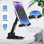 Meetuo Rotatable Cell Phone Stand for Desk, Height Angle Adjustable Phone Holder Portable Phone Stand Compatible for Most Smartphones iPhone 14, Pro, Pro Max, 13 12 X XS