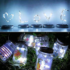 8 Pack Fairy Star Firefly Jar Lids Lights,Solar Fairy String Lids Lights（No Jars）,Waterproof Lantern Mason String Solar Lights with Hangers for Regular Mouth Jars Gifts(Cold White) - color: Cold White