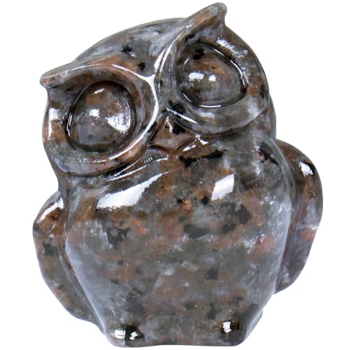 2 Inch Owl Figurine Handcrafted,Flame Stone Healing Crystal Animal Sculpture,Home Decor Unique Gift for Collectors,Crystal Artwork Nature Lovers Birthday Anniversary Present Spiritual Gift - color: Flame Stone Owl