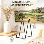 Artliving Metal Plate Stands for Display - 8-Inch Tabletop Holder for Decorative Plates, Picture Frames, Cookbooks, Plaques - Black Iron Display Easels - 2 Pack - size: 8“（2 pack）