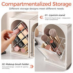 INVSSENE Stackable Makeup Organizer Countertop, Storage Perfume Skincare Cosmetic Lipstick Face Mask Makeup Brush Palettes, Ideal for Vanity Bathroom Counter - color: 3513 White+Clear