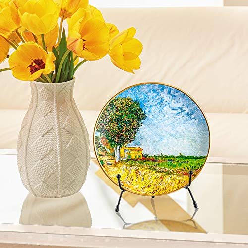Mocoosy 4 Pack Improved Anti-Slip Plate Stands for Display, 6 Inch Plate Holder Display Stand, Picture Frame Holder Stand, Black Iron Easel Stands for Photo, Decorative Plate and Tabletop Arts - size: 6 Inch