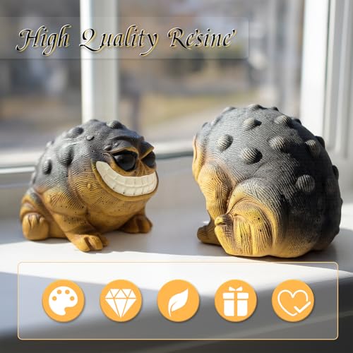 Hosrnovo Weird Stuff, Quirky and Cute Frog Statue Unique Home & Garden Decor for Office Desk or Entryway Gag Gift for Birthday Christmas and White Elephant