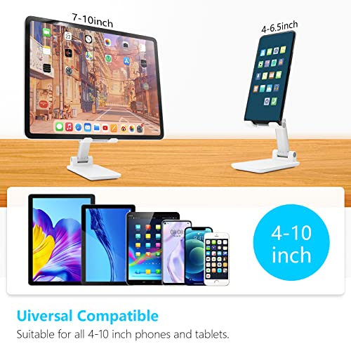 2 Pack Cell Phone Stand, Fully Adjustable Angle Height Phone Stand for Desktop, Foldable Phone Holder Compatible with All Phones 15 14 13 12 11 (Black and White) - color: D-Black & White