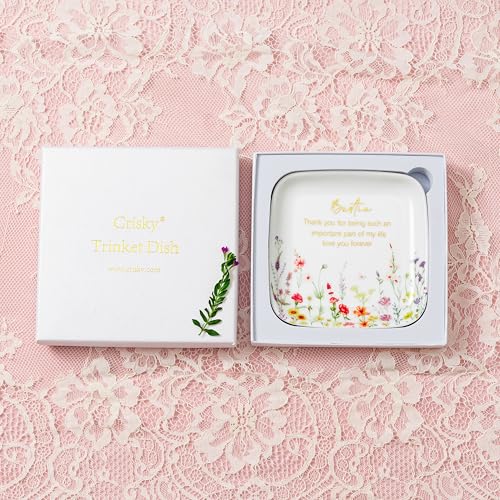 Crisky Jewelry Ring Dish for Bestie Birthday Gifts for Best Friend Women Friendship, Gifts for Friends Besties Floral Trinket Ring Dish Jewelry Tray for Her Sisters Long Distance Graduation Gift Ideas - style: Bestie Thank You for Being Such an Important