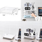 Gagee 4 Pack Paper Organizer for Desk,Stackable Paper Tray Book Holder for Classroom,Office and More,Letter Tray Desk Organizer,Clear - size: 4 Horizontal