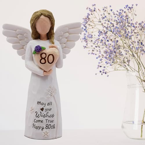 80th Birthday Gifts for Women, 80th Birthday Decorations for Women, Sculpted Hand-Painted Figurine - style: 80th Birthday Gifts