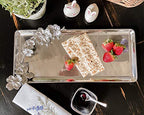 Arthur Court Metal Butterfly and Dogwood Flower Oblong Aluminum Tray for Everyday and Formal Dinner Events Garden Party 19 inch x: 8 inch