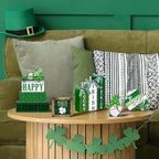 Vercraft 11 Pcs St. Patrick's Day Table Decorations Shamrocks Tiered Tray Home Decor Irish Centerpiece Decorative Wood Books Table Top Decor Clover Wooden Sign for Party Supplies - style: Shamrocks