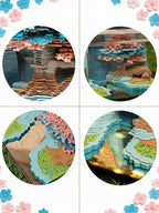 3D Creative Time Piece Calendar 2026 Desk Weekly Calendar Decoration with LED Light and Acrylic Case, Paper Sculpture Non-stick Notes, Paper Carving Art Craft Memo Pad (Flower Mountain) - color: Flower Mountain with LED lighting
