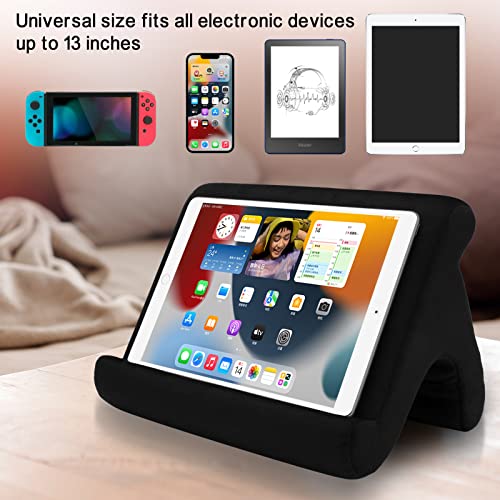 SAMHOUSING Tablet Pillow Stand - 3 Viewing Angles, Compatible with Tablets, Phones & iPad Pro 9.7, 10.5, 12.9 Air Mini 4, Kindle, E-Reader & Books (Black) - color: Black