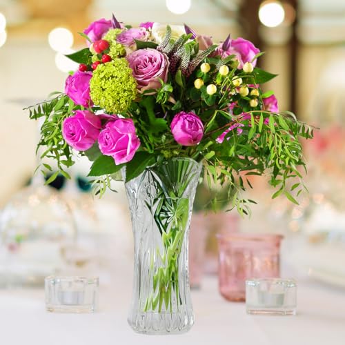 CS Crystal Vase 12-inch high, Cabbage Design, for Flowers & Decor. Lovely Nice Shiny Piece. Perfect as a Gift, Suitable for All Occasions - style: Cabbage Design