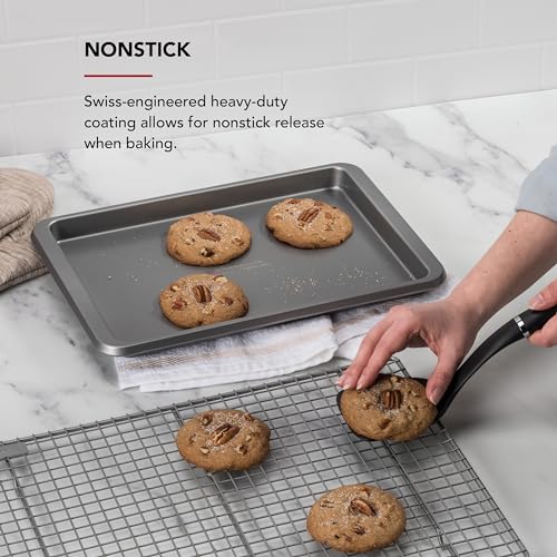 KitchenAid 9x13in Nonstick Aluminized Steel Baking Sheet, Contour Silver - color: Contour Silver, size: 9 x 13 Inch