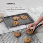 KitchenAid 9x13in Nonstick Aluminized Steel Baking Sheet, Contour Silver - color: Contour Silver, size: 9 x 13 Inch