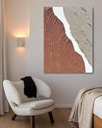 Limiyer Art Hand painted Modern Abstract Art Oil painting White and brown Thick texture canvas Art Oil painting Living Room Bedroom Office Wall Art Deco 40x28 inches - color: YI022
